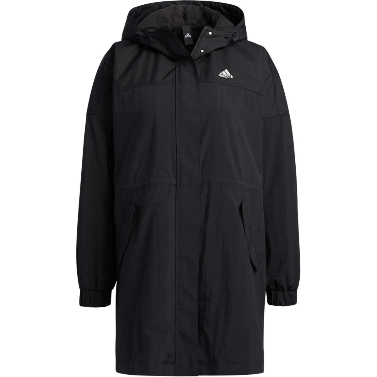 Adidas Jackets Women's Black Hooded Moderate Nipped-in Waist