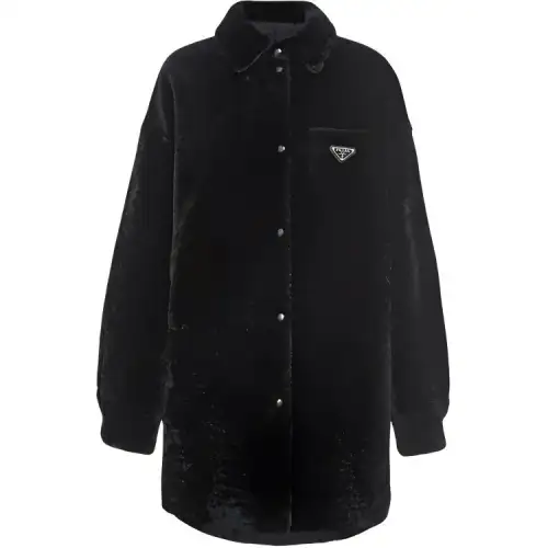 Prada triangle-logo reversible coat