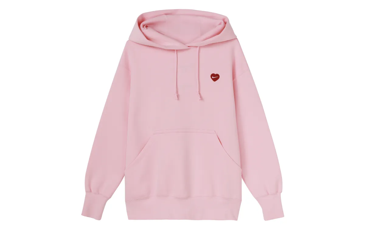 Nike Valentine's Day Sweatshirts Women's Pink Hooded (Non-detachable) Moderate