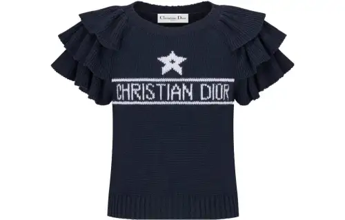 DIOR Knitwear Women's Navy Crew Neck Moderate Other