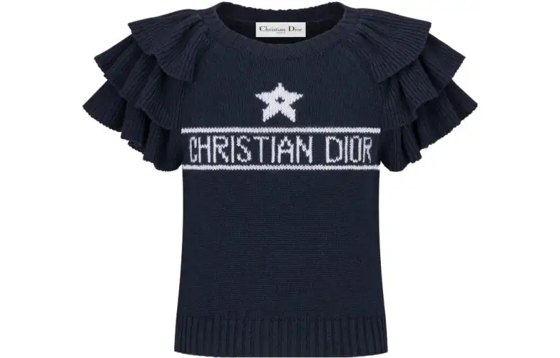 DIOR Knitwear Women's Navy Crew Neck Moderate Other
