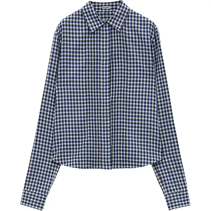 LOEWE Pleated Shirt 'Blue/White/Black'