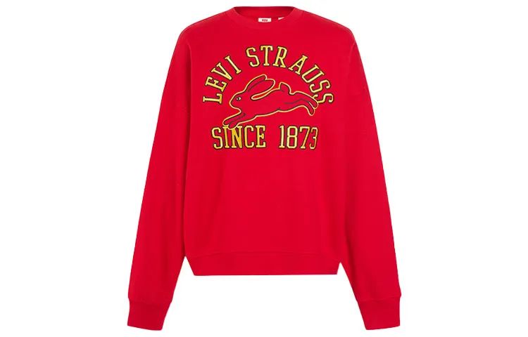 Levi's Sweatshirts Women's Red Crew Neck Moderate Regular