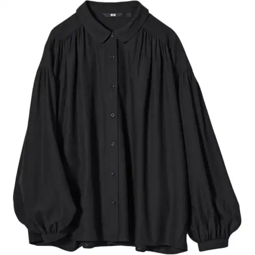 UNIQLO Shirts Women's Black Lapel Moderate Other