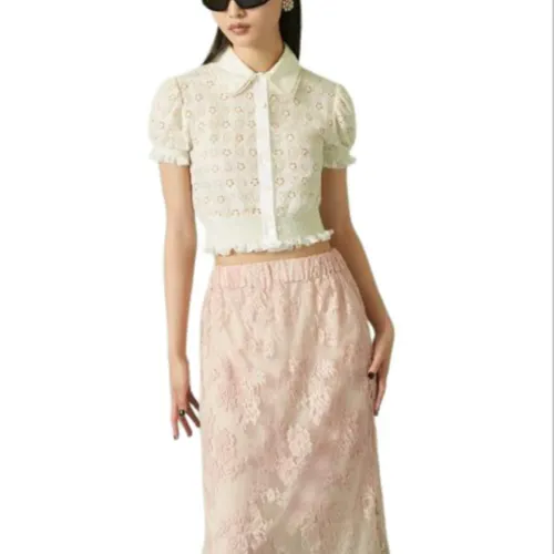 GUCCI Shirts Women's Ecru Lapel Moderate Other
