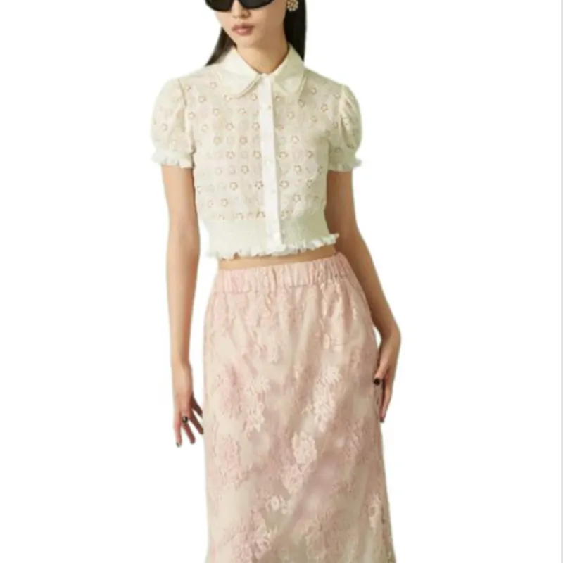 GUCCI Shirts Women's Ecru Lapel Moderate Other