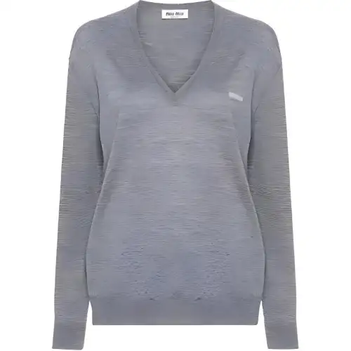 MIU MIU Logo embroidered Cashmere Jumper