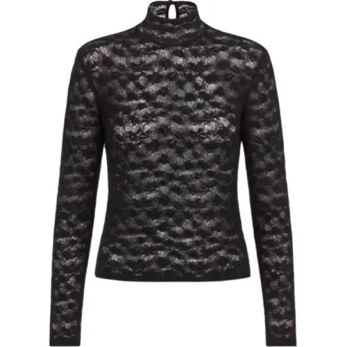 DIOR Knitwear Women's Black Stand Collar Moderate Other