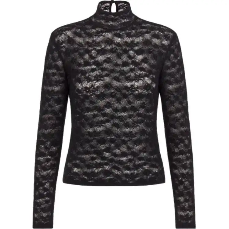 DIOR Knitwear Women's Black Stand Collar Moderate Other