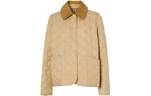 Burberry Jackets Women's Soft Yellow Brown Lapel Moderate Pilot