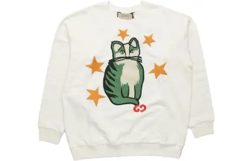 GUCCI Sweatshirts Women's White Crew Neck Moderate Regular