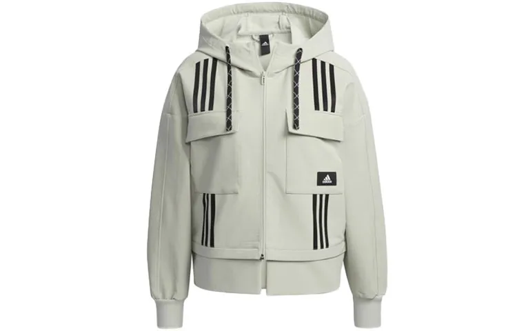 Adidas Jackets Women's Green Hooded Moderate