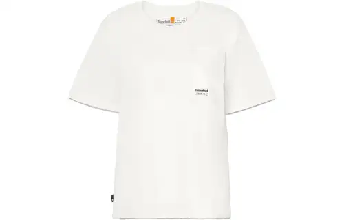 Timberland T Shirts Women's White Crew Neck Moderate Straight Fit
