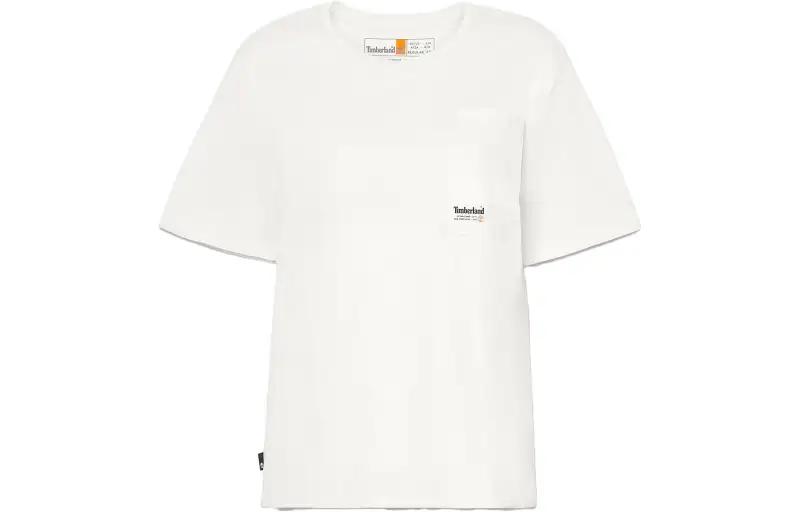 Timberland T Shirts Women's White Crew Neck Moderate Straight Fit