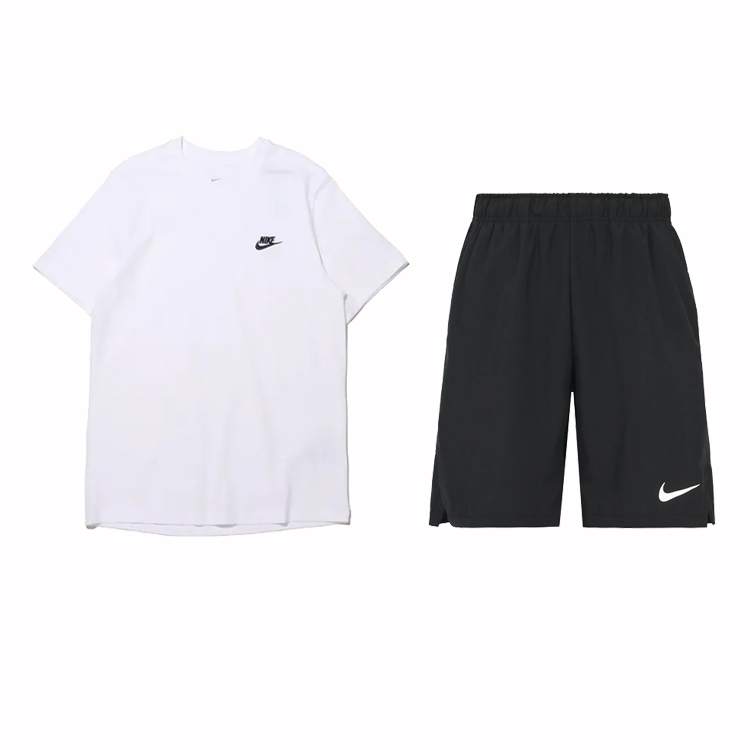 Nike Casual Sportswear Men’s White/Black Crew Neck Moderate