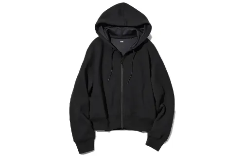 UNIQLO Sweatshirts Women's Black Hooded Moderate Regular
