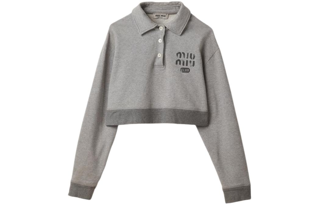Женская футболка MIU MIU Logo (серая)