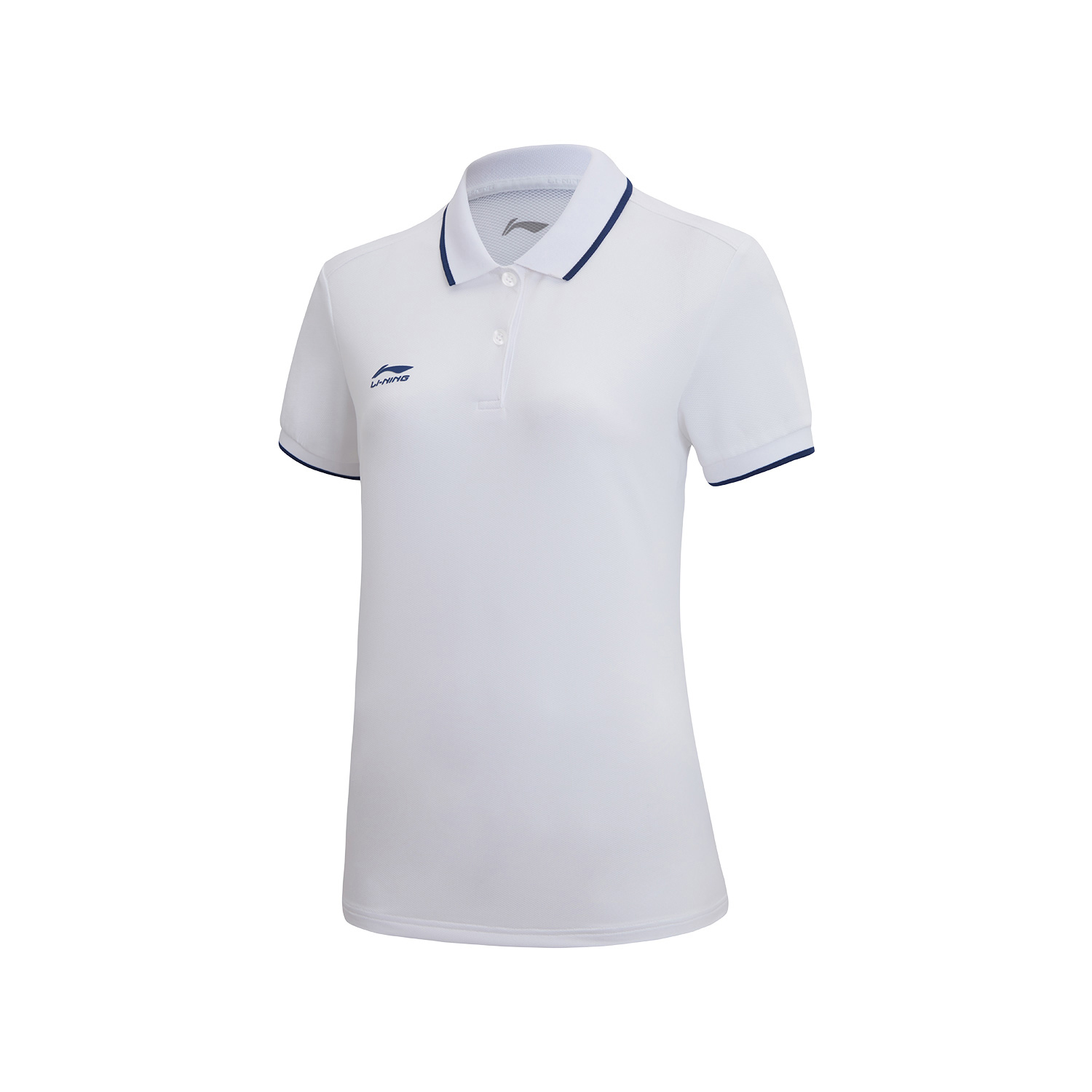 Li Ning Fitness Series Polo Shirts Women's Standard White Polo Collar Moderate Straight Fit