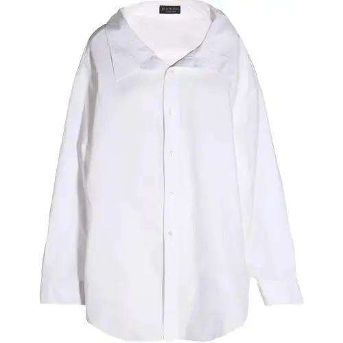 Balenciaga Off Shoulder Oversized Poplin Shirt