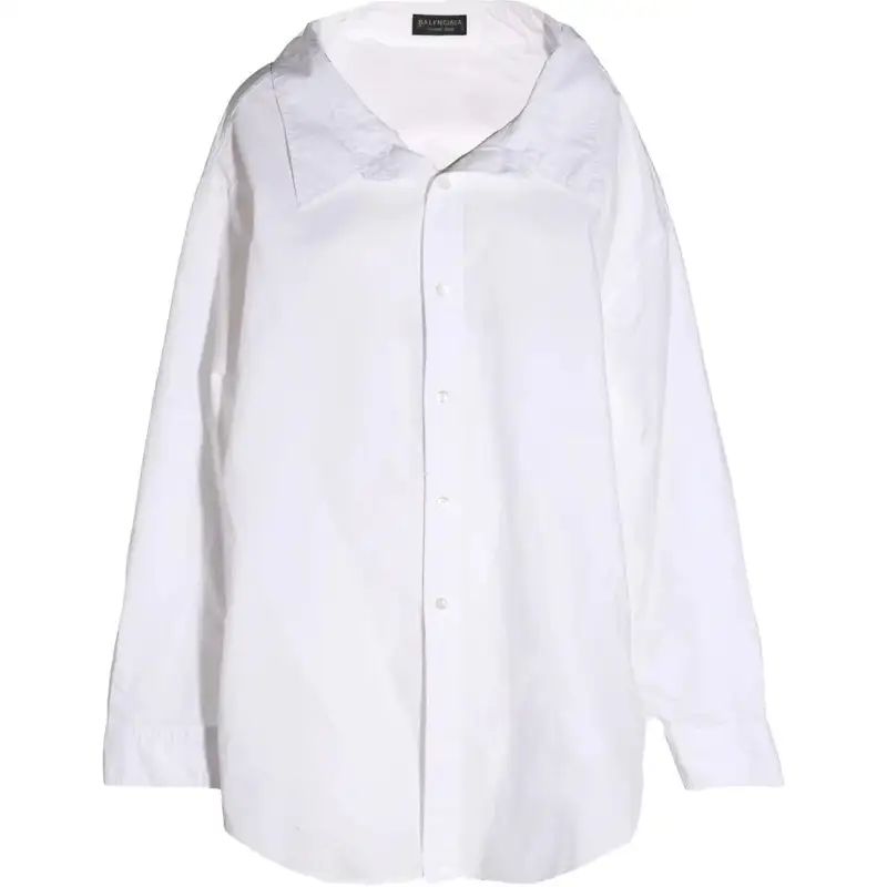Balenciaga Off Shoulder Oversized Poplin Shirt