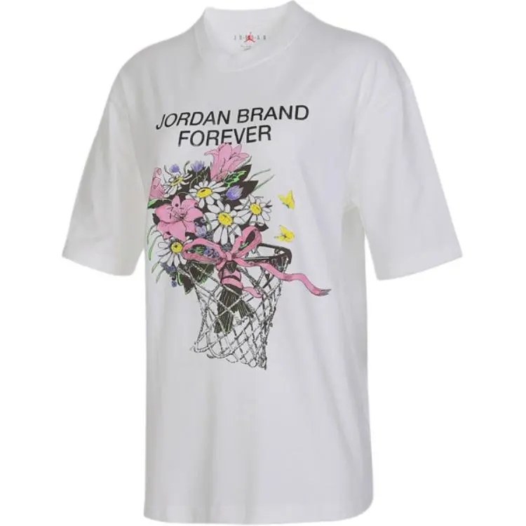 Jordan T-Shirts Women's White Crew Neck Moderate