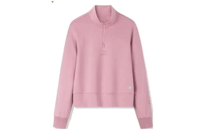 ANTA Sweatshirts Women's Pink Stand Collar Moderate Cardigan