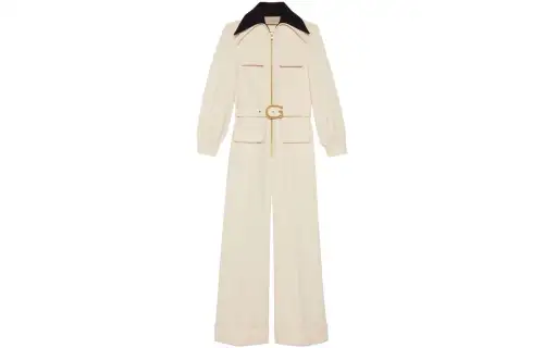 GUCCI Bodysuits Women's Ecru Lapel