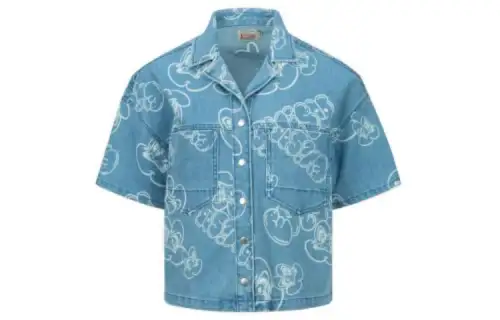 EVISU Shirts Women's Blue Lapel Moderate Other