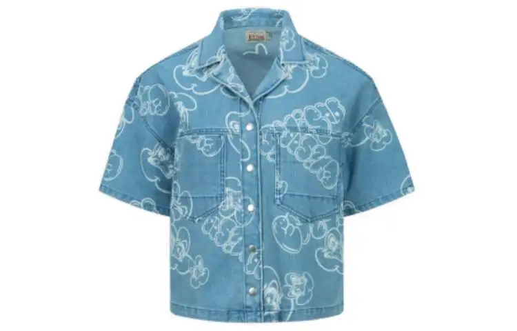 EVISU Shirts Women's Blue Lapel Moderate Other