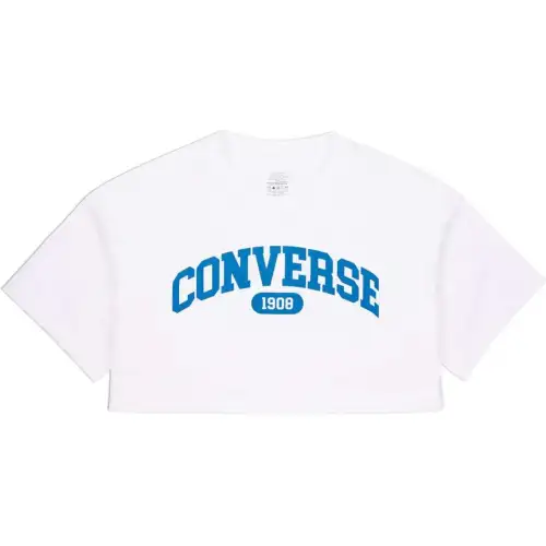 Converse Drop Shoulder Sleeve T Shirt Women's White