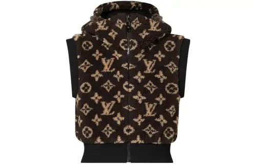LOUIS VUITTON Sleeveless Monogram Teddy Jacket