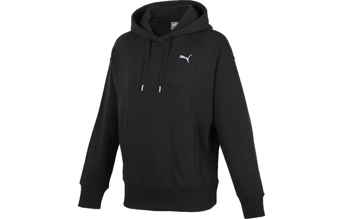 PUMA Sweatshirts Women's Black Hooded Moderate Regular