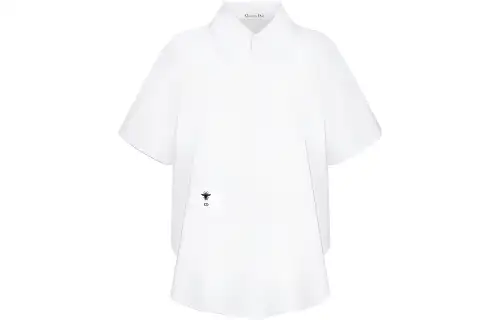DIOR Shirts Women's White Lapel Moderate Shirt