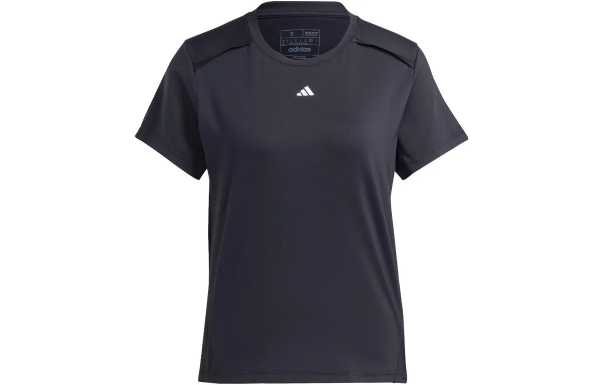 Adidas T-Shirts Women's Black Crew Neck Moderate Straight Fit