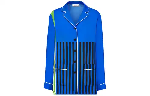 DIOR Shirts Women's Blue Cuban Collar Moderate Other
