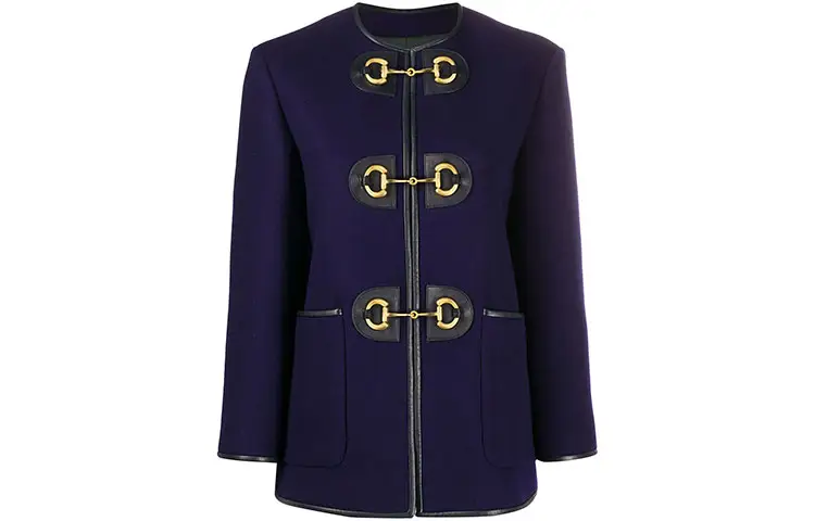 GUCCI Pre Owned 2010s Horsebit Collarless Coat