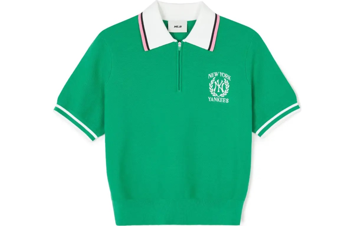 MLB Preppy Polo Shirts Women's Green Polo Collar Moderate Other