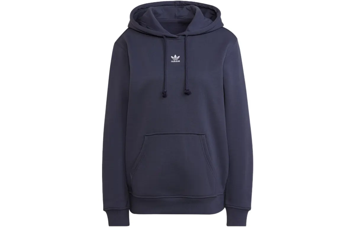 Adidas Originals Hooded Comfortable Fleece Lined Long Sleeved Sweatshirt Women's Blue