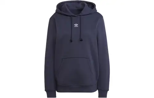 Adidas Originals Hooded Comfortable Fleece Lined Long Sleeved Sweatshirt Women's Blue