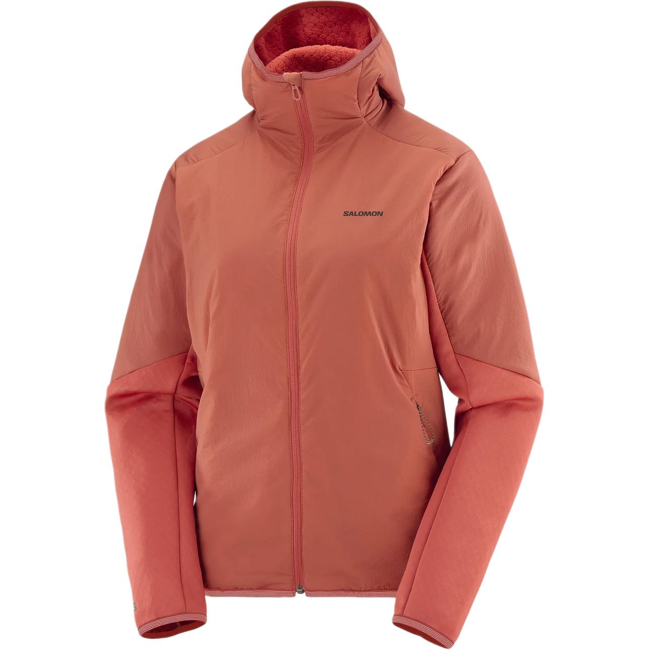 SALOMON Salomon OUTLINE WARM HYBRID zippered breathable hooded long-sleeved jacket for women Tandoori Spice