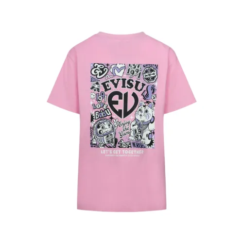 EVISU T Shirts Women's Pink Crew Neck