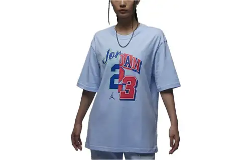 Jordan Drop Shoulder Sleeve T Shirt Women's Blue