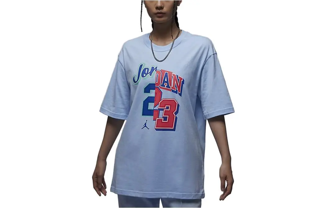 Jordan Drop Shoulder Sleeve T Shirt Women's Blue