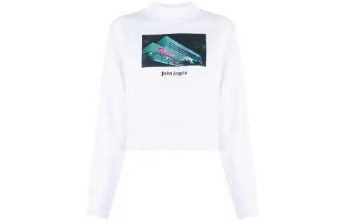 PALM ANGELS Graphic print Cropped Sweatshirt