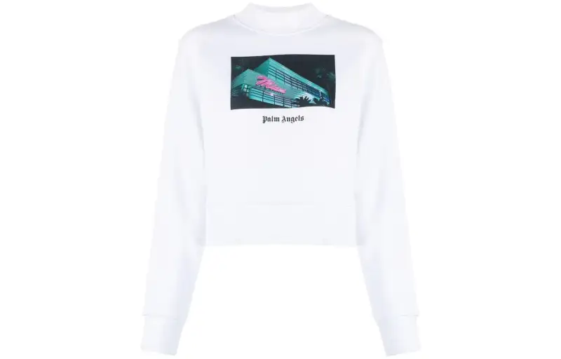 PALM ANGELS Graphic print Cropped Sweatshirt