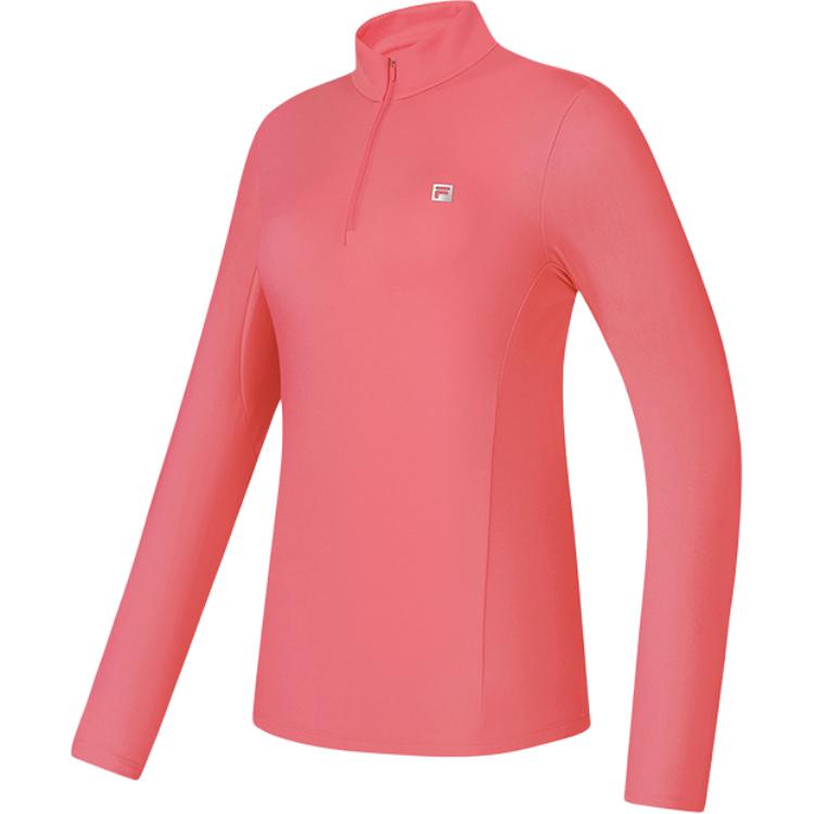 FILA Fitness Sports Breathable Half Zip Slim Fit Fleece Lined Yoga Slim Fit Long Sleeved T Shirt Women's