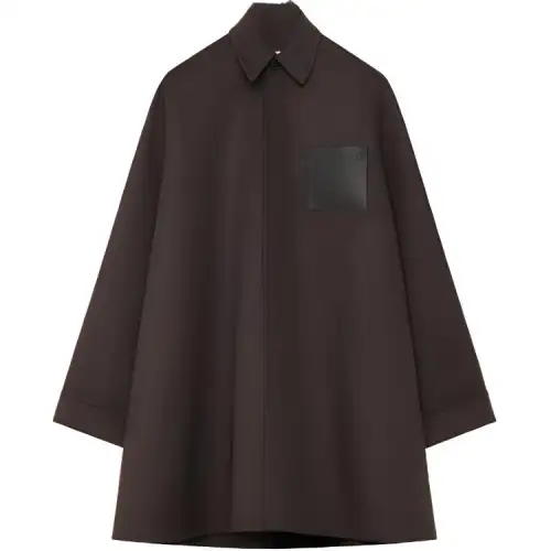 LOEWE Trapeze Coat In Wool And Cashmere Jackets & Coats Women's Chocolate Brown