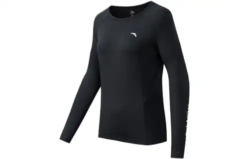 ANTA Running Collection Sweatshirts Women's Black Crew Neck Moderate Regular