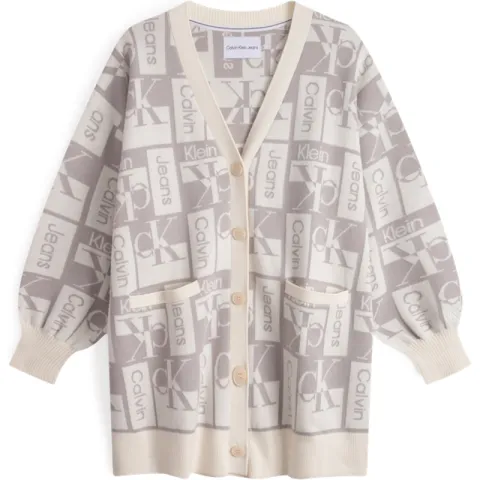 CALVIN KLEIN Knitwear Women's Beige Gray Multicolor