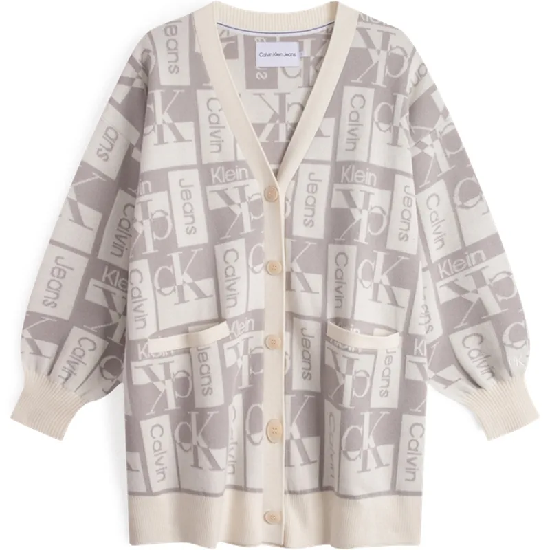 CALVIN KLEIN Knitwear Women's Beige Gray Multicolor